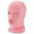 Roze gebreide balaclava met 3 openingen