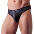 Svenjoyment - glanzende heren tanga met strass rits (zwart) - M