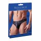 Svenjoyment - glanzende heren tanga met strass rits (zwart) - XL