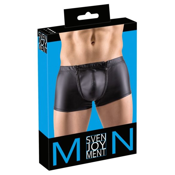 Svenjoyment - matte zwarte boxer met rits en strass