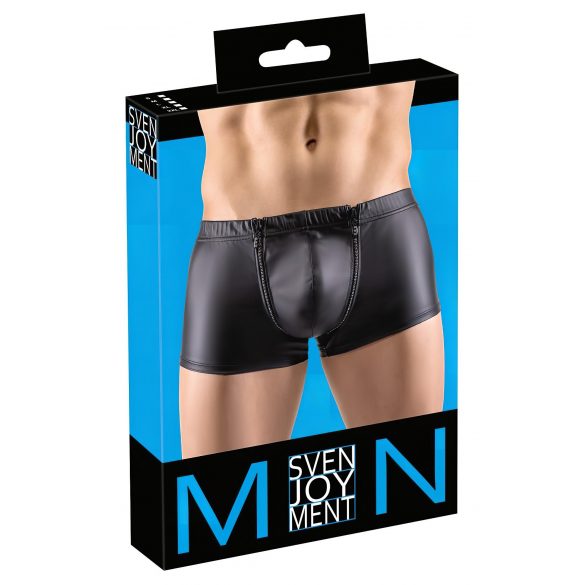 Svenjoyment - matte zwarte boxer met rits en strass