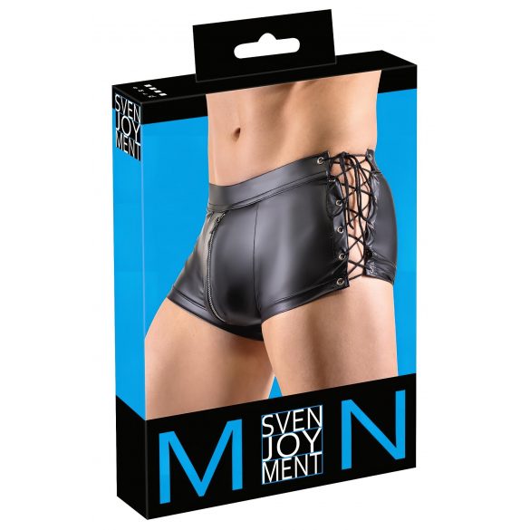 Svenjoyment - zijkant geveterde matte boxer (zwart)