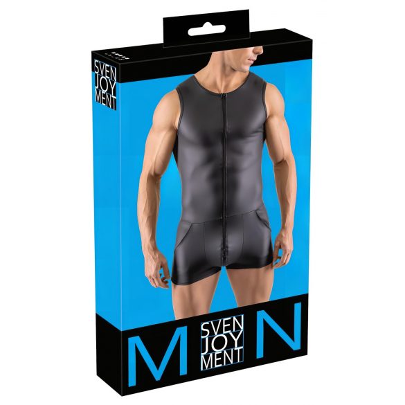 Svenjoyment - mouwloze, korte mannenoverall (zwart) - M