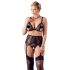 Cottelli Plus Size - Kanten lingerie set (zwart)