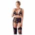 Cottelli Plus Size - Kanten lingerie set (zwart)