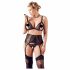 Cottelli Plus Size - Kanten lingerie set (zwart)