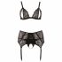 Cottelli Plus Size - Kanten lingerie set (zwart)