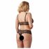 Cottelli Plus Size - Lingerieset van fijne kant (zwart)