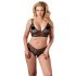 Cottelli Plus Size - Lingerieset van fijne kant (zwart) - XXL