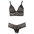 Cottelli Plus Size - Lingerieset van fijne kant (zwart) - XXXL