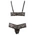 Cottelli Plus Size - Lingerieset van fijne kant (zwart) - XXXL