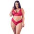 Cottelli Plus Size - zachte kanten beha set (rood)