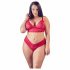 Cottelli Plus Size - zachte kanten beha set (rood)