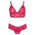 Cottelli Plus Size - zachte kanten beha set (rood) - 2XL