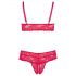 Cottelli Grandes Tailles - Ensemble Soutien-Gorge Dentelle Douce (Rouge) - 3XL