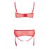 Cottelli Plus Size - Red Versatile Lingerie Set  - 95E/2XL