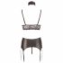 Cottelli Bondage - kanten glans lingerie set (4-delig) - M