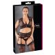 Cottelli Grote Maten - strass kant lingerie set (zwart)