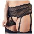 Cottelli Grote Maten - strass kant lingerie set (zwart)