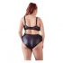 Cottelli Plus Size - kruisband beha en slip (zwart)