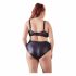 Cottelli Plus Size - kruisband beha en slip (zwart)