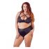 Cottelli Plus Size - kruisband beha en slip (zwart)