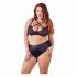 Cottelli Plus Size - kruisband beha en slip (zwart)