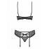 Obsessive 818-SEG-1 - Strass en Kant Lingerie Set (Zwart)