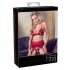 Abierta Fina - glinsterende lingerieset met ketting (rood) - M