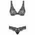 Obsessive Luvae - bloemen, strass beha set (zwart)