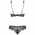 Obsessive Luvae - bloemen, strass beha set (zwart)