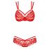 Obsessive 860-SET-3 - rozen kanten bh-set (rood)