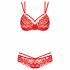 Obsessive 860-SET-3 - rozen kanten bh-set (rood)