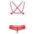 Obsessive 860-SET-3 - rozen kanten bh-set (rood)