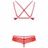 Obsessive 860-SET-3 - rozen kanten bh-set (rood)