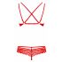 Obsessive 860-SET-3 - rozen kanten bh-set (rood) - L/XL