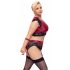 Cottelli Bondage Plus Size - kanten bh set (rood-zwart)