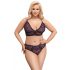 Cottelli Curves Plus Size - doorzichtige geprinte BH set (paars)