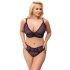 Cottelli Curves Plus Size - doorzichtige geprinte BH set (paars)