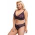 Cottelli Curves Plus Size - doorzichtige geprinte BH set (paars)