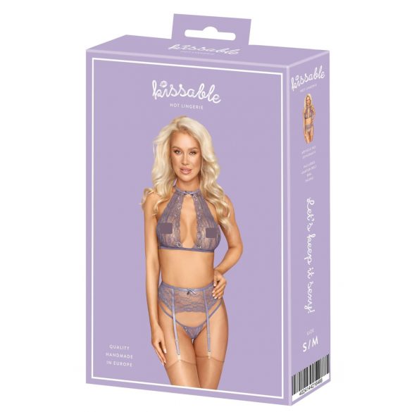 Zoenbare - kanten lingerie set (paars) - L/XL