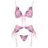 Kissbare - roze geborduurd ondergoed set (roze) - L/XL