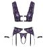 Cottelli Bondage - lingerie set met handboeien (zwart-paars)