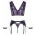 Ensemble Lingerie Cottelli Bondage avec Menottes (Noir-Violet) - XL