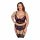 Cottelli Plus Size - BH set met jarretelles (zwart-rood)