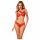 Obsessive Atenica - kanten lingerie set met gekruiste bandjes (rood) - M/L