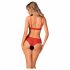 Obsessive Atenica - kanten lingerie set met gekruiste bandjes (rood)