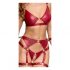 Cottelli Bondage - glanzend BH set met handboeien (rood)