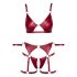 Cottelli Bondage - glanzend BH set met handboeien (rood)