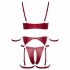 Cottelli Bondage - glanzende beha set met handboeien (rood) - M